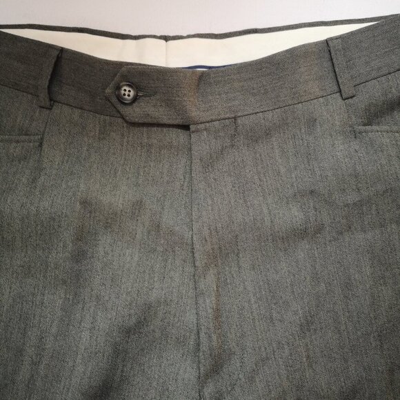 Cricketeer Men's Flat Front Olive Green 35% Wool Made in Canada Dress Pants - Picture 5 of 11